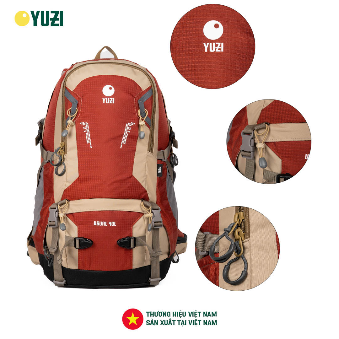 Balo leo núi 40 Lít trợ lực kháng nước YUZI- Usual 40L
